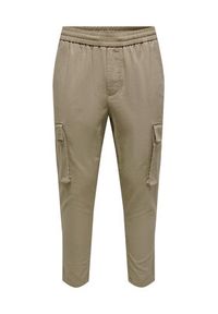 Only & Sons Spodnie materiałowe 22024998 Beżowy Tapered Fit. Kolor: beżowy. Materiał: materiał