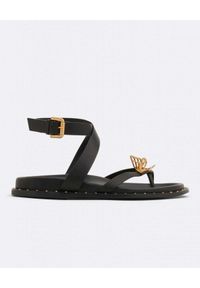SOPHIA WEBSTER - Czarne sandały Mariposa. Kolor: czarny. Materiał: materiał. Wzór: aplikacja #4