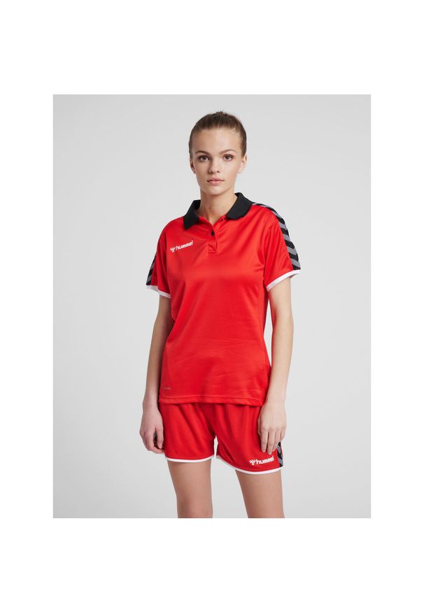 Damska koszulka polo Hummel hmlAUTHENTIC Functional. Typ kołnierza: polo. Kolor: czerwony, różowy, wielokolorowy. Styl: elegancki