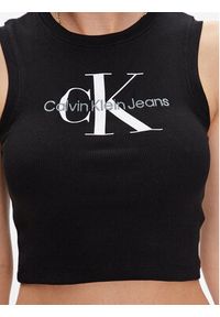 Calvin Klein Jeans Top J20J221521 Czarny Slim Fit. Kolor: czarny. Materiał: bawełna #3