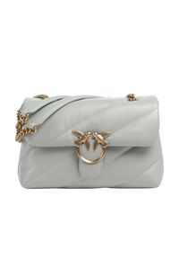 Pinko - PINKO Szara listonoszka damska Love Puff Classic. Kolor: szary. Materiał: pikowane. Styl: elegancki #5