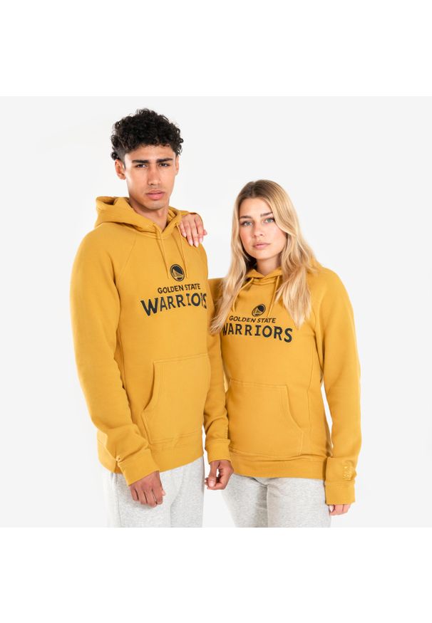 TARMAK - Bluza z kapturem do koszykówki unisex Tarmak NBA 900 Golden State Warriors. Typ kołnierza: kaptur. Kolor: brązowy, wielokolorowy, żółty, czarny. Materiał: materiał, tkanina. Sport: koszykówka