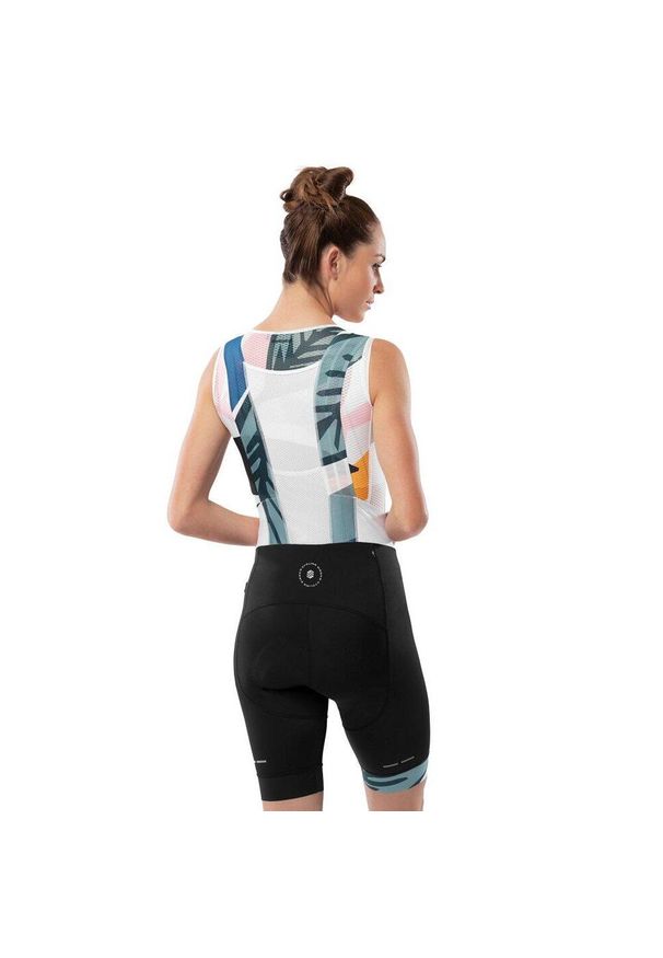 Spodenki rowerowe z szelkami damskie BX SIROKO Jungle. Kolor: zielony, czarny, biały, wielokolorowy. Materiał: nylon. Sport: kolarstwo