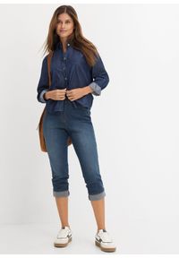 bonprix - Dżinsy o kroju slim fit, ze stanem mid waist, uszyte z bawełny. Kolor: niebieski #2