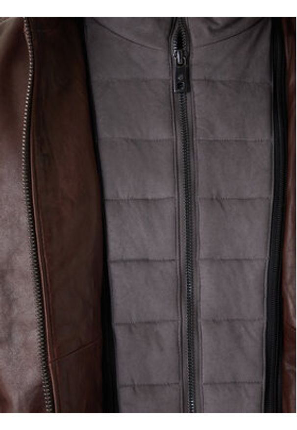 Milestone Kurtka skórzana Ms Barney 531063 21295 Brązowy Regular Fit. Kolor: brązowy. Materiał: skóra