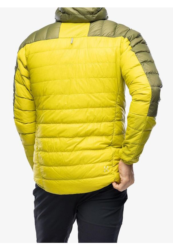 Haglöfs - Kurtka puchowa męska Haglofs L.I.M Down Hood. Kolor: żółty. Materiał: puch. Sport: turystyka piesza
