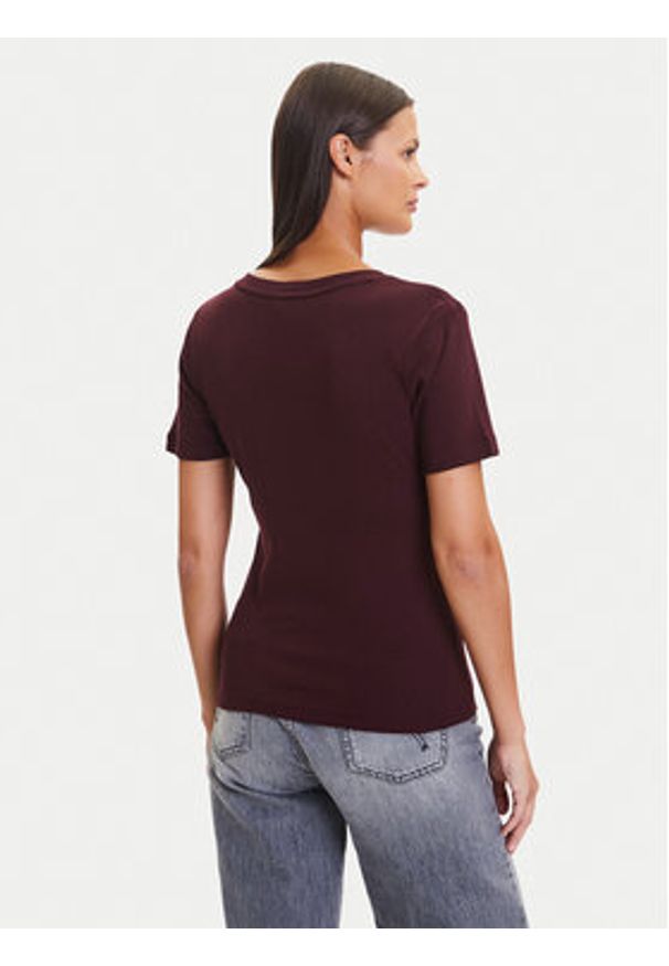 TOMMY HILFIGER - Tommy Hilfiger T-Shirt New Cody WW0WW40584 Bordowy Slim Fit. Kolor: czerwony. Materiał: bawełna