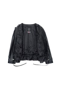 Ochnik - Kurtka skórzana damska ze ściągaczem. Typ kołnierza: kołnierzyk stójkowy. Kolor: czarny. Materiał: skóra. Styl: klasyczny #4