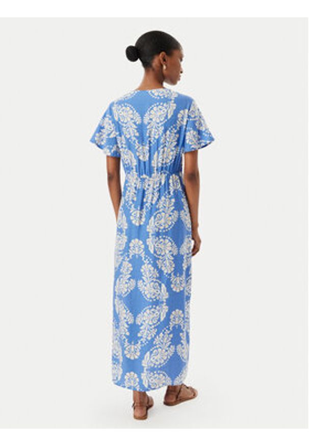 LOLA CASADEMUNT Sukienka letnia LS2616137 Niebieski Regular Fit. Kolor: niebieski. Materiał: wiskoza. Sezon: lato