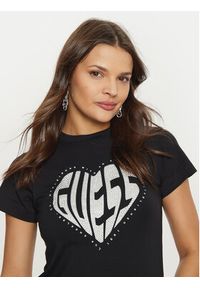 Guess T-Shirt V5RI08 J1314 Czarny Slim Fit. Kolor: czarny. Materiał: bawełna