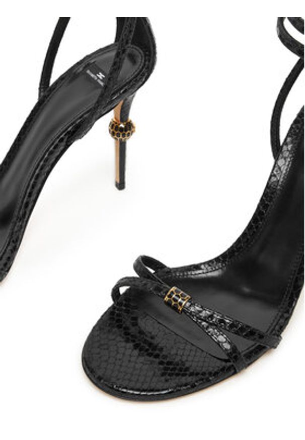 Elisabetta Franchi Sandały SA-69L-57E2-V680 Czarny. Kolor: czarny. Materiał: skóra
