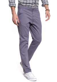 Wrangler - WRANGLER SPODNIE MĘSKIE CHINO CADET PURPLE W16LR333P. Materiał: materiał