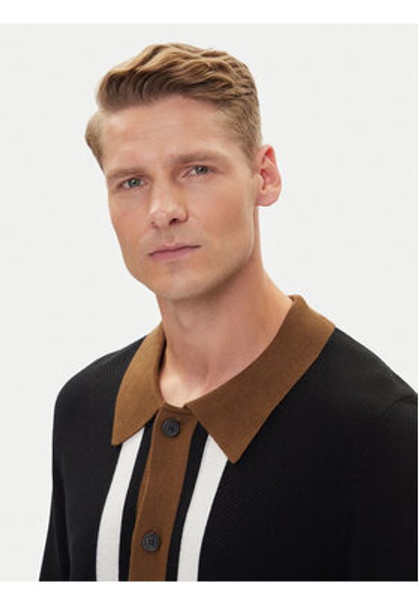 Hugo - HUGO Kardigan Splon 50543770 Czarny Relaxed Fit. Kolor: czarny. Materiał: syntetyk, wiskoza