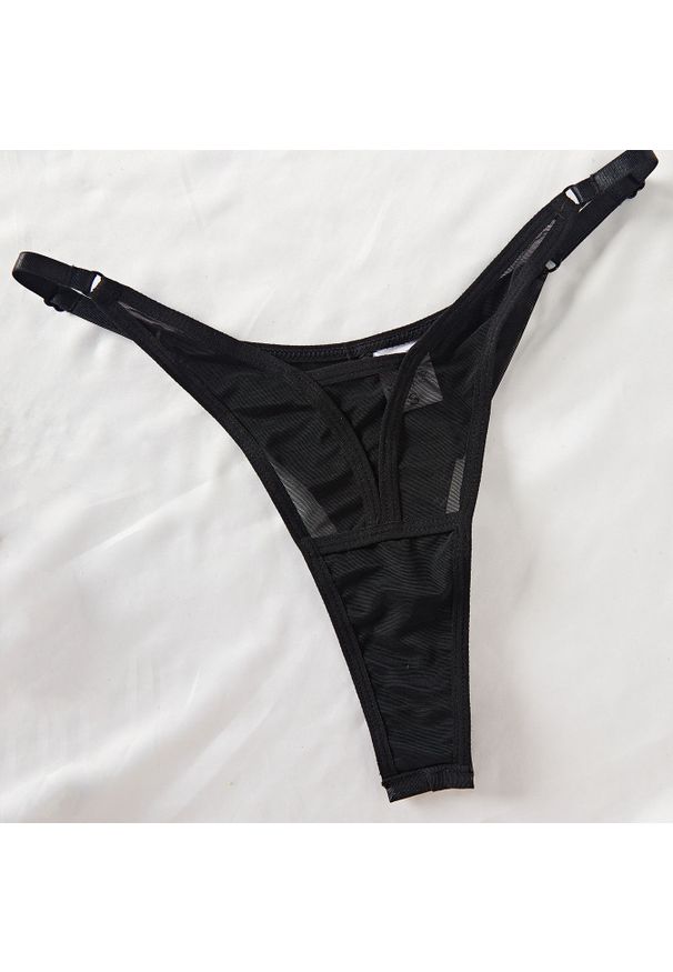 Intica - Komplet bielizny czteroczęściowy z delikatnych materiałów Joanie. Kolor: czarny. Materiał: materiał