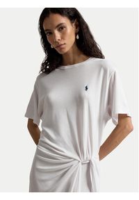 Polo Ralph Lauren Sukienka codzienna 211B18063001 Biały Relaxed Fit. Okazja: na co dzień. Typ kołnierza: polo. Kolor: biały. Materiał: lyocell. Typ sukienki: proste. Styl: casual #5