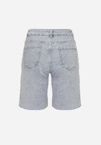 Born2be - Jasnoniebieskie Szorty Jeansowe z Wysokim Stanem z Bawełny przed Kolano Neliyana. Okazja: na co dzień. Stan: podwyższony. Kolor: niebieski. Materiał: jeans, bawełna. Styl: casual, klasyczny #4