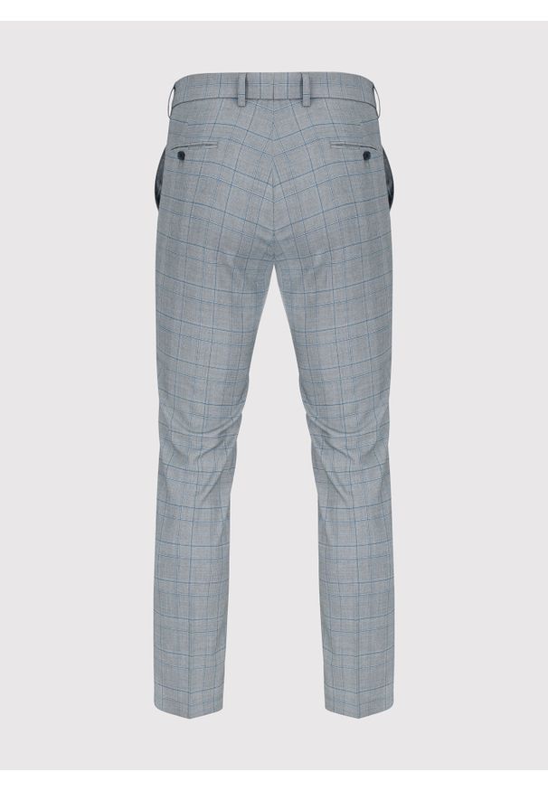 Pako Lorente - PAKO LORENTE – Szare spodnie garniturowe w niebieską kratę. Kolor: szary, niebieski, wielokolorowy. Materiał: poliester, elastan, wiskoza