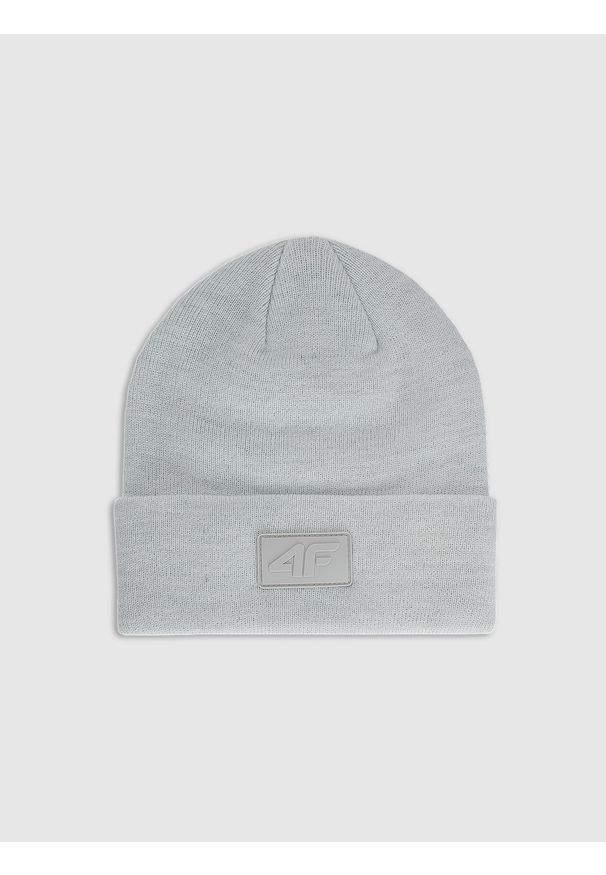 4f - 4F Czapka beanie uniseks - szara Uniwersalny. Kolor: szary. Materiał: syntetyk, materiał. Sezon: zima. Styl: klasyczny, sportowy, casual