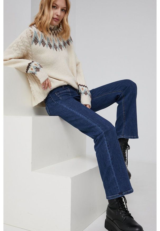 Answear Lab - Jeansy. Kolor: niebieski. Styl: wakacyjny