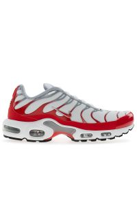 Buty męskie Nike Air Max Plus IF6224-101 - czerwono-białe. Kolor: czerwony, biały, wielokolorowy. Materiał: guma, syntetyk, materiał. Szerokość cholewki: normalna. Sezon: lato. Model: Nike Air Max #1