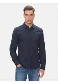 Mustang Koszula Canton 1016238 Granatowy Slim Fit. Kolor: niebieski. Materiał: bawełna