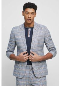 medicine - Medicine marynarka męska kolor niebieski. Kolor: niebieski. Materiał: tkanina. Styl: klasyczny #3