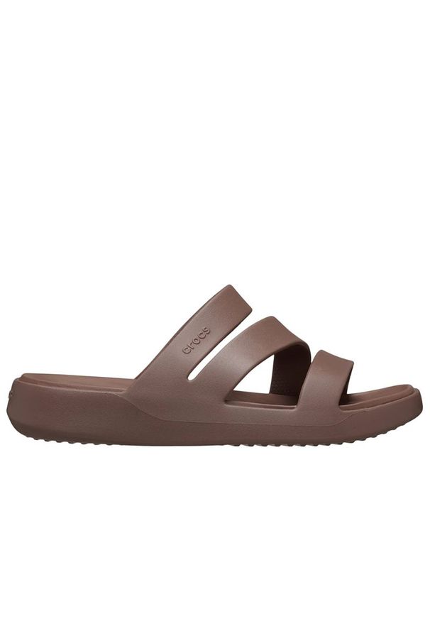 Klapki damskie Crocs Getaway Strappy 209587-0LF - brązowe. Kolor: brązowy. Sezon: lato. Obcas: na platformie. Styl: klasyczny