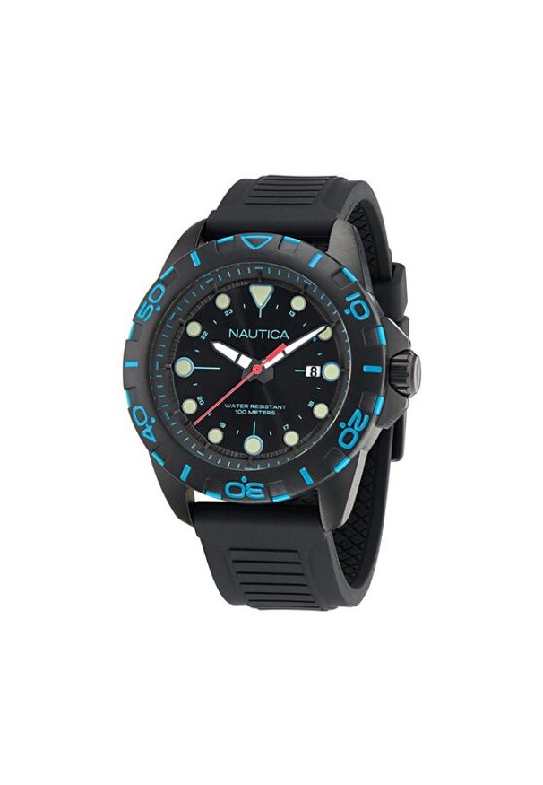 Nautica Zegarek NAPNRS404 Czarny. Kolor: czarny. Materiał: syntetyk