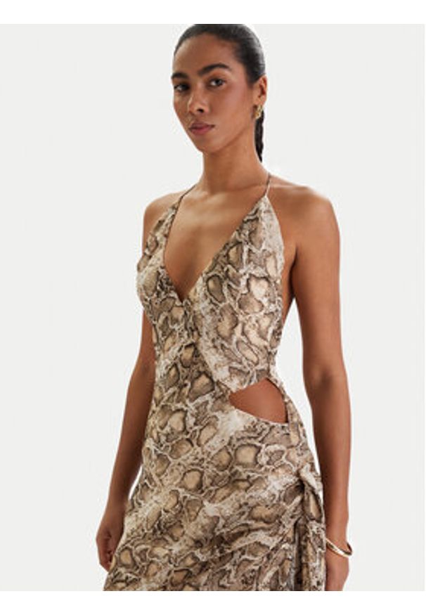 BARDOT - Bardot Sukienka koktajlowa Cyrel 59760DB6 Beżowy Regular Fit. Kolor: beżowy. Materiał: syntetyk. Styl: wizytowy