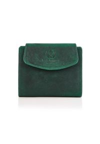 Portfel skórzany vintage PAOLO PERUZZI RFID T-12-GR zielony. Kolor: zielony. Materiał: skóra
