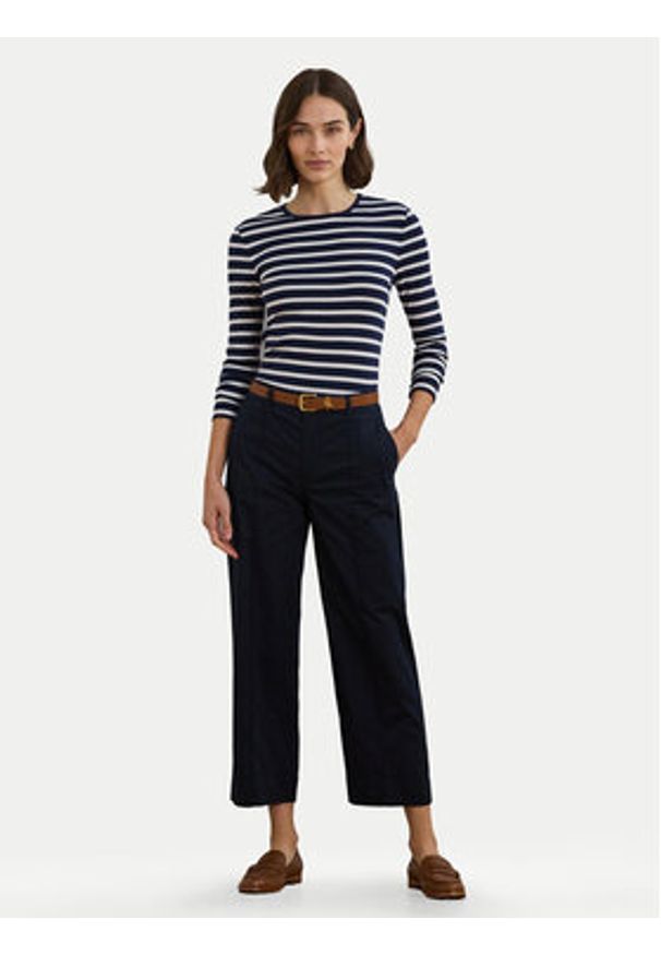 Lauren Ralph Lauren - LAUREN RALPH LAUREN Kuloty 200876606005 Granatowy Wide Leg. Kolor: niebieski. Materiał: bawełna
