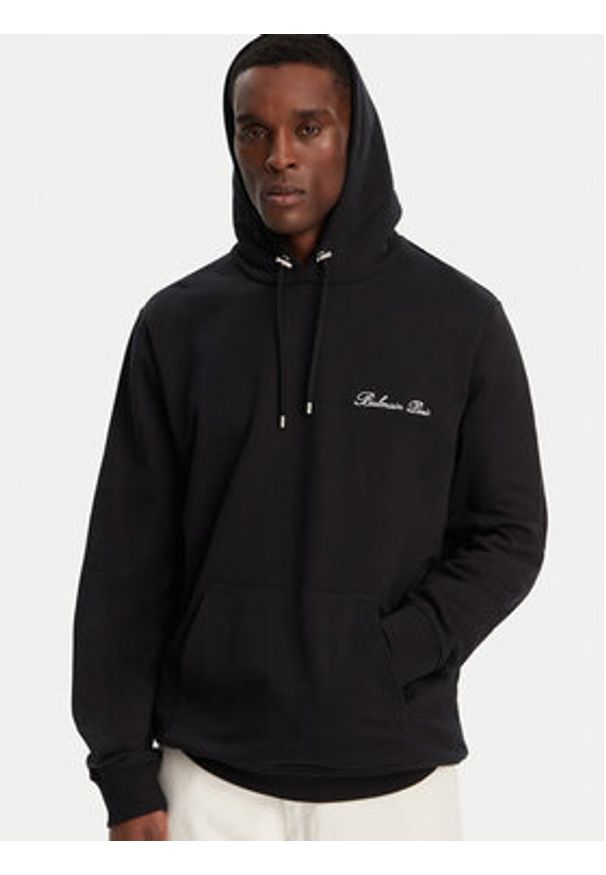 Balmain Bluza DH1JT047BC78 Czarny Regular Fit. Kolor: czarny. Materiał: bawełna