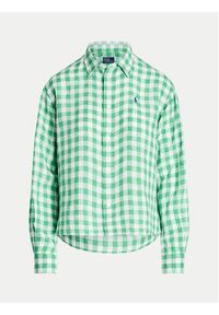 Polo Ralph Lauren Koszula 211935130003 Zielony Relaxed Fit. Typ kołnierza: polo. Kolor: zielony. Materiał: len