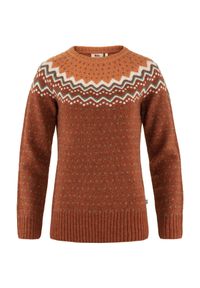 Fjällräven - Sweter damski Fjallraven Ovik Knit Sweater. Kolor: pomarańczowy. Sport: turystyka piesza #1