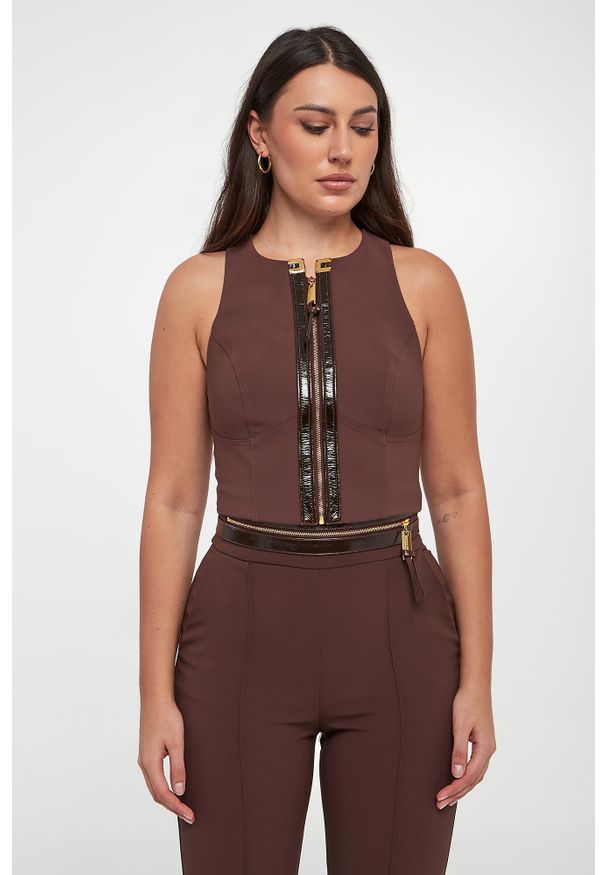 Elisabetta Franchi - Top damski zapinany na zamek ELISABETTA FRANCHI