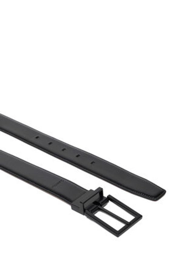 Calvin Klein Pasek Męski Square Buckle Smooth 32Mm Adj LV04D7026G Czarny. Kolor: czarny. Materiał: skóra