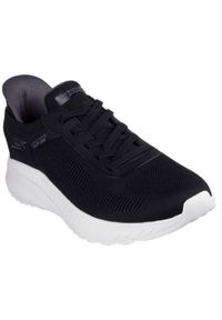skechers - Męskie BOBS SQUAD CHAOS SOLID STEP Slip-On Czarny. Zapięcie: bez zapięcia. Kolor: czarny. Materiał: poliester, materiał. Szerokość cholewki: normalna. Model: Skechers Sport