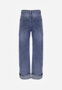 Renee - Niebieskie Asymetryczne Jeansy z Bawełny z Podwiniętymi Nogawkami Kenavia. Okazja: na spacer, na co dzień. Kolor: niebieski. Styl: casual, elegancki #7