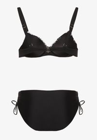 Born2be - Czarne Bikini Biustonosz z Wiązaniem i Majtki Typu Figi Norettia. Kolekcja: plus size. Kolor: czarny. Materiał: jeans #3