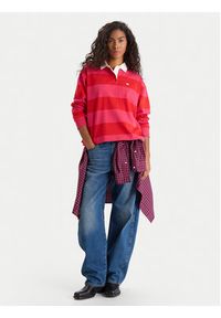 Mustang Polo Anna 1016773 Czerwony Relaxed Fit. Typ kołnierza: polo. Kolor: czerwony. Materiał: bawełna #3