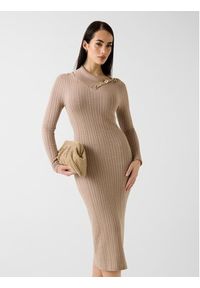 Guess Sukienka dzianinowa W6RK01 Z2YJ2 Beżowy Regular Fit. Kolor: beżowy. Materiał: wiskoza #5