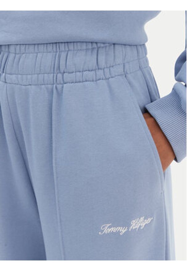TOMMY HILFIGER - Tommy Hilfiger Spodnie dresowe Script WW0WW48784 Niebieski Relaxed Fit. Kolor: niebieski. Materiał: bawełna