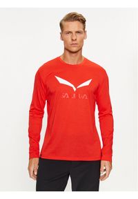 Salewa Koszulka techniczna Solidlogo Dry 27340 Czerwony Regular Fit. Kolor: czerwony. Materiał: syntetyk