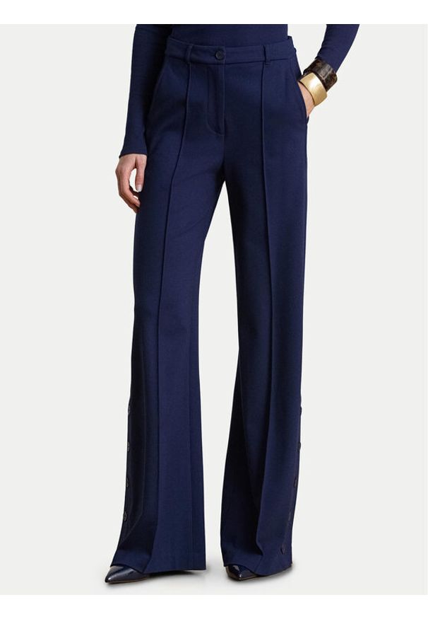 Lauren Ralph Lauren - LAUREN RALPH LAUREN Spodnie materiałowe 200P09084001 Granatowy Wide Leg. Kolor: niebieski. Materiał: wiskoza