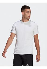 Adidas - T-Shirt adidas. Kolor: biały. Materiał: syntetyk. Sport: bieganie #1