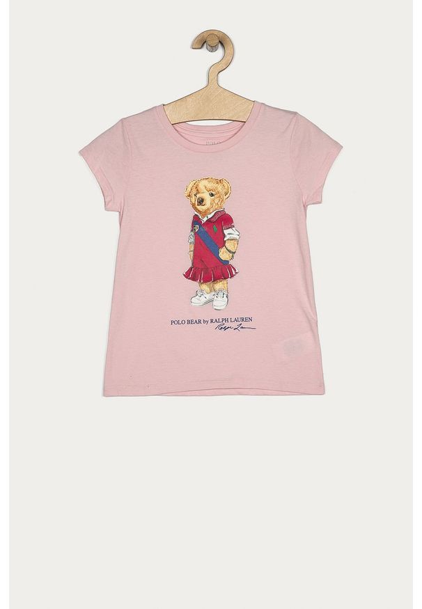 Polo Ralph Lauren - T-shirt dziecięcy 128-176 cm. Okazja: na co dzień. Typ kołnierza: polo. Kolor: różowy. Materiał: bawełna, dzianina. Wzór: nadruk. Styl: casual