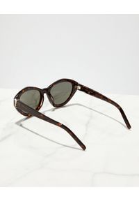 SAINT LAURENT - Marmurkowe okulary przeciwsłoneczne. Kolor: brązowy. Materiał: nylon #3