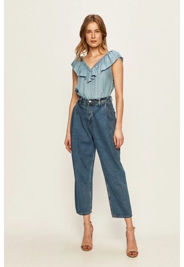 Lee - LEE RUFFLE TANK DAMSKA BLUZKA SKY BLUE L46GIINR 112110932