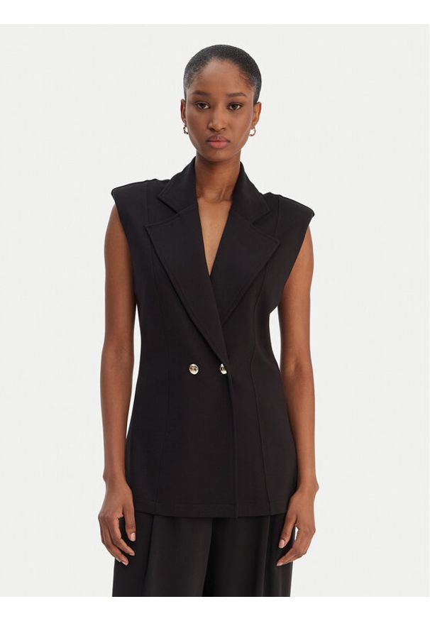 Liu Jo Sport Kamizelka TA6025 JS182 Czarny Regular Fit. Kolor: czarny. Materiał: wiskoza. Styl: sportowy