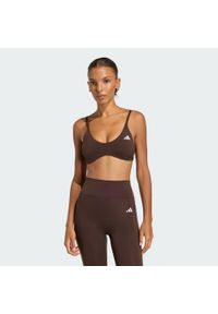 Adidas - Biustonosz Optime Essentials Workout Light Support. Kolor: beżowy. Technologia: ClimaCool (Adidas). Sport: fitness #1